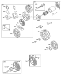 Flywheel Electric Starter Diagram and Parts List for 384445-0112-E1  Briggs and Stratton Engine